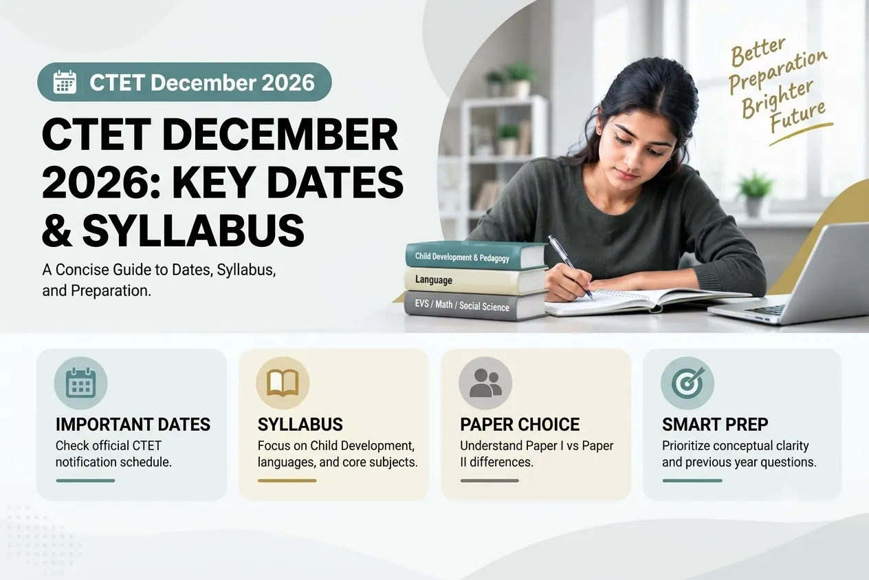 CTET Exam December 2026: Exam Date, Eligibility, Syllabus, Pattern & Preparation Guide