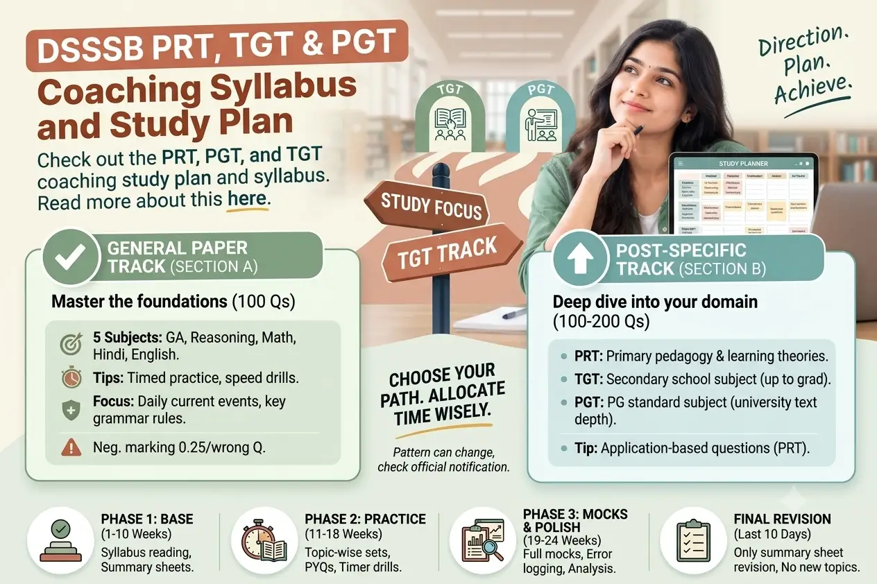 DSSSB PRT TGT PGT Coaching Syllabus and Study Plan