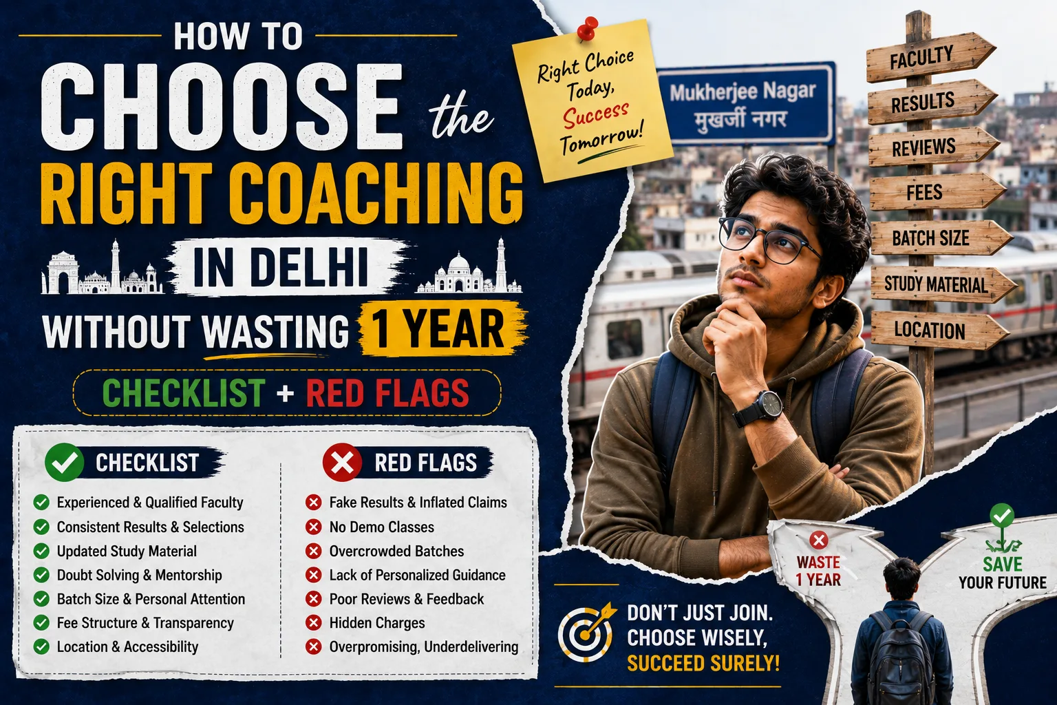 How to Choose the Right Coaching in Delhi Without Wasting 1 Year (Checklist + Red Flags)
