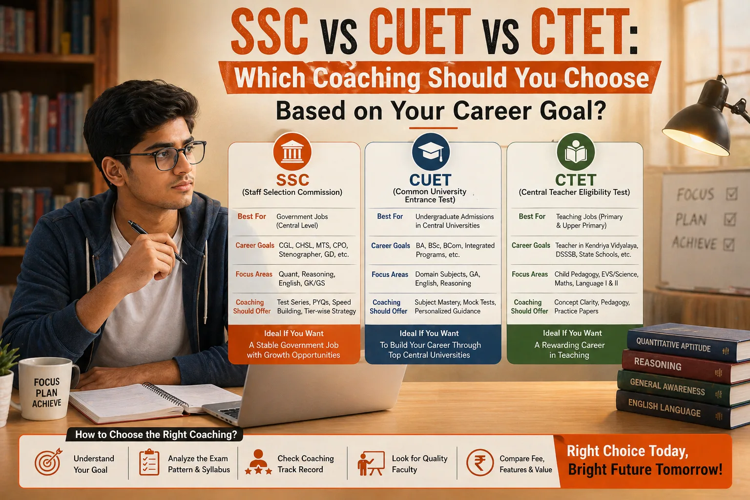 SSC vs CUET vs CTET: Which Coaching Should You Choose Based on Your Career Goal?