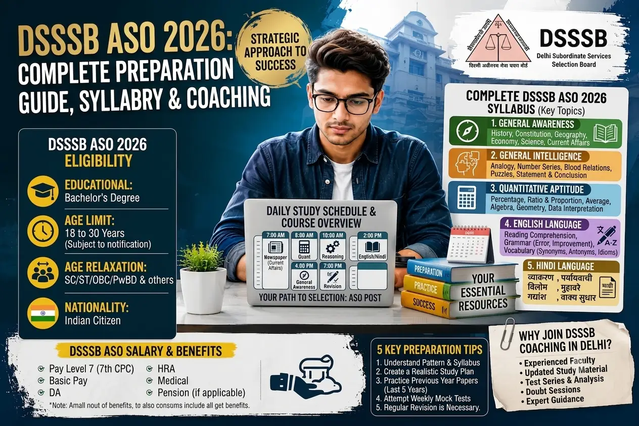 DSSSB ASO 2026: Complete Preparation Guide, Syllabus, Salary & Coaching