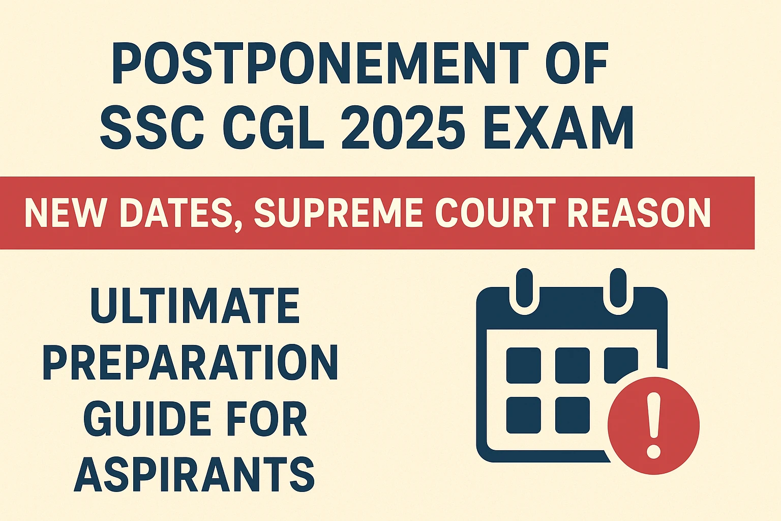Postponement of SSC CGL 2025 Exam: New Dates, Supreme Court Reason & Ultimate Preparation Guide for Aspirants